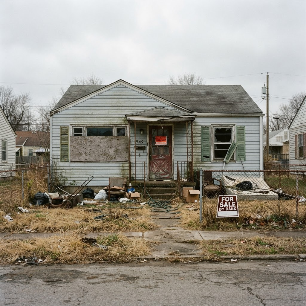 Distressed house before purchase